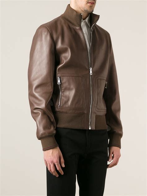 gucci brown leather jacket|farfetch gucci leather jacket.